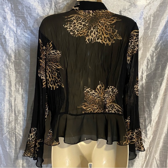 Violet & Claire SZ P/M GUC, button down, ruffle sleeve and front, peplum - Picture 2 of 8